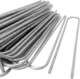 Grondankers U-vorm - Tuinharingen ankers - Tuin vastzetten - Verzinkt staaldraad - 100 stuks 200mm - Zilver — thumbnail 3