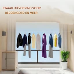 carmdering - Waslijn Uittrekbaar - Waslijndraad 4.2 Meter - Uittrekbare & Automatische Roldrooglijn - automatische waslijn - wand droogrek- voor Binnen & Buiten — thumbnail 3