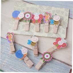 Houten Klemmen - Mini Clips - Foto's Ophangen - Dierenvorm Ontwerp - 50 Stuks - Diverse Kleuren — thumbnail 5
