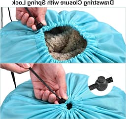 Grote Waszak Set van 2 - Opbergzak met Trekkoord 60x80cm, Vouwbaar, Voor Vuil, Speelgoed, Reizen, Thuis, Studentenhuis en Kamperen — thumbnail 5