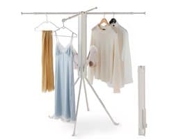 SHANNA Metalen Wasrek Inklapbaar - Staand Droogrek 132cm - Draagbaar opvouwbaar droogrek - In hoogte verstelbaar - Buiten & Binnen bruikbaar