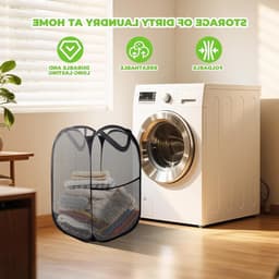 Set van 3 Opvouwbare Wasmanden, Draagbare Pop-Up Wasmanden, Ideaal voor Badkamer en Kamperen, 36 x 36 x 58 cm, Handig voor Wasverzameling en Ruimtebesparing — thumbnail 3