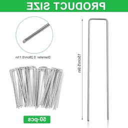 Set van 50 extra sterke grondankers en haringen voor worteldoek, galvaniseerd en geschikt voor foliezeilen — thumbnail 5