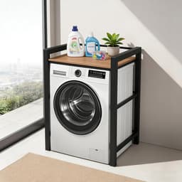 Wasmachine Verhoger - Stelling Kast - Ruimte Besparen - 3 Hoogte-instellingen - 75 x 67 x 105 cm - Zwart — thumbnail 2