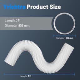 PromoHome PVC Afzuigslang 100mm, 3m Flexibele Ventilatieslang met 2 RVS Slangklemmen - Aluminium/PVC 5-laags, Geluidsisolerend, voor Mobiele Airco, Droger en Ventilatie — thumbnail 2
