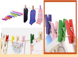 Mini Houten Knijpers - Kleine Decoratie Clips - Foto's Ophangen - Kleurrijk Set - 100 Stuks - Kleurrijk — thumbnail 4