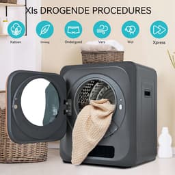 Mini Wasdroger - Compacte Luchtafvoerdroger - Met UV Sterilisatie - Geschikt Voor Wandmontage - 4kg Capaciteit 850W - Voor Kleine Ruimtes - RVS Trommel — thumbnail 4