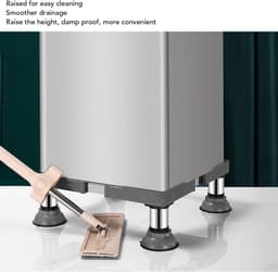 Dailygoods- Onderstel Verstelbaar - Onderstel Wasmachine - Verhoogde Standaard - Stabiele Voeten - Antislipvoetjes - Eenvoudige Installatie - Wasmachinerek — thumbnail 4