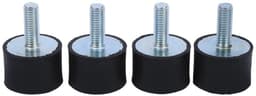 Dailygoods- Schokdemper Rubber - Trillingsdempers - Silent Block Isolator - Cilindrische Beugels - Pack van 4 - Zwart/Zilver - Trillingsdemper — thumbnail 2