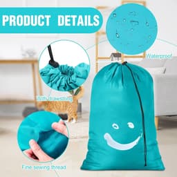 Dailygoods- Waszak Groot - 2 Stuks - Opvouwbaar - Nylon - Lichtgewicht - Capaciteit 80-120 Liter - 61 x 92 cm - Waszakken — thumbnail 5