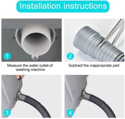 Dailygoods- Afvoerslang 5m - Flexibele/duurzame slang - Afvoerslang wasmachine - Afvoerslang vaatwasser - Afvoerslang droger - Antislip/afvoerhaak - Afvoerbuis — thumbnail 3