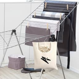 Wasknijperzak - Opbergtas - Wasknijpers Opbergen - Met Hanger - 32 x 28 cm - Beige — thumbnail 4