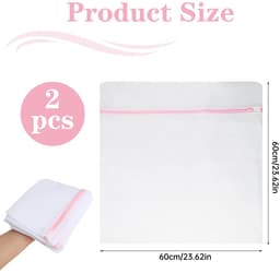 Dailygoods- Wasnet Set van 2 - Premium Wasnetten - 60 x 60 cm - Bescherming tegen Vervorming - Verborgen Ritssluiting - Fijnmazige Polyester - Waszak — thumbnail 5