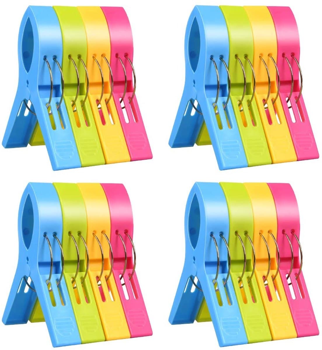 Dailygoods - Grote Wasknijpers - Handdoekklemmen - Windvast en lichtgewicht - 16 Stuks - Ideaal voor Strandhanddoeken - Antislip Ontwerp voor Eenvoudi... — afbeelding 1