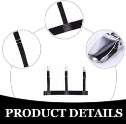 Dailygoods- Overhemdhouders - 2 Stuks - Antislip Klemmen - Verstelbaar tot 80 cm - Uniseks - Hoogwaardige Nylon/Legering - Zwart - Hemdklemmen — thumbnail 4