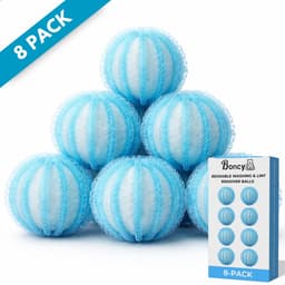 Boncy® Drogerballen 8 stuks Blauw - Droger Ballen Haarverwijderaar voor Wasdrogers & Wasmachine - Haarvanger Wasbollen - Anti Haar Droogballen - Wasdrogerballen - Wasballen Pluizenverwijderaar Huisdieren Wasmachine Pluis Wasbol — thumbnail 1