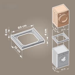​KAD® Stapelkit Wasmachine en Droger - Universeel Tussenstuk - Wasmachine Verhoger - Wit - 60cm x 55cm x 8cm — thumbnail 2