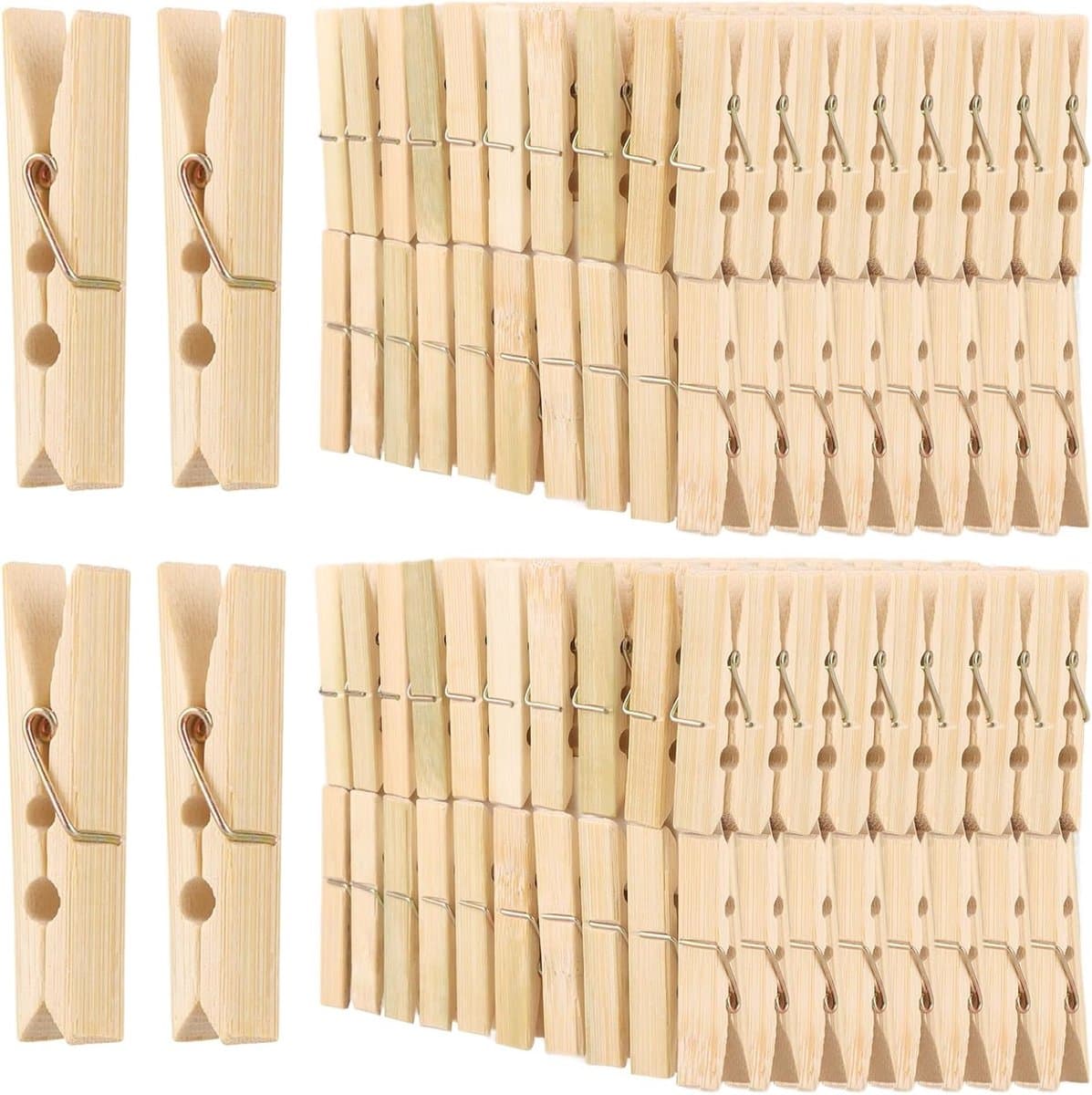 400 Stuks Houten Wasknijpers 6 cm - Duurzame Mini Clips voor Was, Kantoor Memos en Creatieve Projecten — afbeelding 1