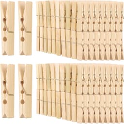 400 Stuks Houten Wasknijpers 6 cm - Duurzame Mini Clips voor Was, Kantoor Memos en Creatieve Projecten — thumbnail 1