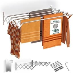 RUX® Wanddroogrek Inklapbaar - Wanddroogrek - Zilver - ‎80cm x 100cm x 27cm — thumbnail 1