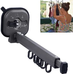 Dailygoody - Intrekbare Wasdroogrek - Ruimtebesparend - Geschikt voor Binnen en Buiten - Sterke Zuignappen - Droogrek voor Badkamer en Balkon — thumbnail 4