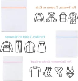 6-delige Wasnetten voor Wasmachine, 3 Formaten Waszakken voor Kleding, Bescherming tegen Vervorming en Kreukels voor Sweaters, Hemden en Ondergoed — thumbnail 2