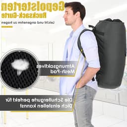 Grote Waterdichte Waszak XXL 115L met 2 Gevoerde Schouderbanden en Opvouwbaar Ontwerp voor Kleding en Vuile Was — thumbnail 5