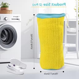 Set van 2 Herbruikbare Schoenwaszakken met Trekkoord, Pluche Fleece voor Grondige Reiniging van Alle Schoenmaat en -types — thumbnail 5
