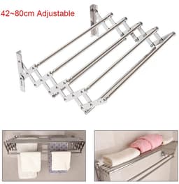 Cellista Wand Droogrek Uitschuifbaar 42-80cm - Inklapbaar Droogrek RVS - Wasrek Wand - Handdoekrek Badkamer - Droogrek Balkon - Badkamer Wasrek — thumbnail 2