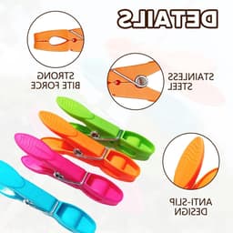 48 Stuks Kledingknijpers met Mand, 7.3 cm Kledingknijpers voor Waslijnen en Hangers, Duurzaam en Handig — thumbnail 2