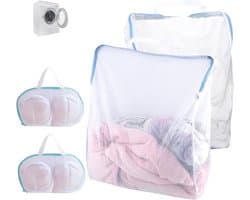 Set van 2 waszakken en 2 wasnetten voor bh's met rits, ideaal voor ondergoed, blouses en babykleding, herbruikbare en grote waszakken met handvatten