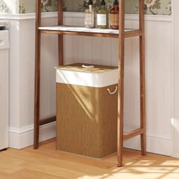 Solvix Wasmand – Wasmanden – Wasmand met Deksel – 72L Bamboe Wasmand – Met Uitneembare Waszak – Handgrepen – Voor Slaapkamer en Badkamer – 40×30×60 cm — thumbnail 3