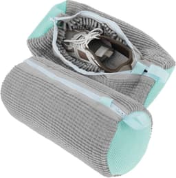 2 stuks schoenen waszak, waszak, schoenen voor wasmachine, draagbaar, met ritssluiting, waszak voor gymschoenen, loopschoenen (grijs) — thumbnail 1
