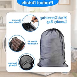 Grote Wasnetzakken met Koord - Set van 2, 70x90cm, Ideaal voor Kleding, Beddengoed en Speelgoed — thumbnail 2