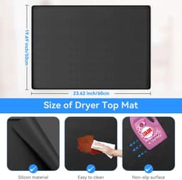Wasmachine Droger Mat - Apparaat Beschermer - Apparaten Beschermen - Antislip Waterdicht - 60 x 50 cm - Zwart — thumbnail 4
