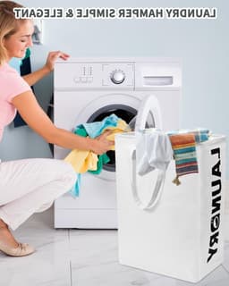 Opvouwbare wasmand 2-pack 75 liter met deksel - wasverzamelaar, smalle wasmand voor badkamer en woonkamer, 60 x 40 x 34 cm. — thumbnail 5