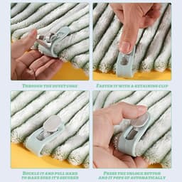 Dekbed, quiltclip, 24 stuks quiltbevestigingsclips, naaldloze gesp quiltsluiting, dekbedovertrekbevestigingsmiddelen, antislip bedlakenclips, anti-beweging, voor quilt, dekbed, bedlaken — thumbnail 3