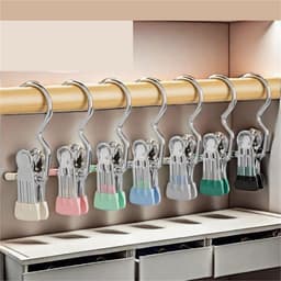 Wasknijpers Roestvrij Staal - Kledinghangers Clips - Kleding Drogen - Stevige Grip - 50 stuks - Zwart — thumbnail 2