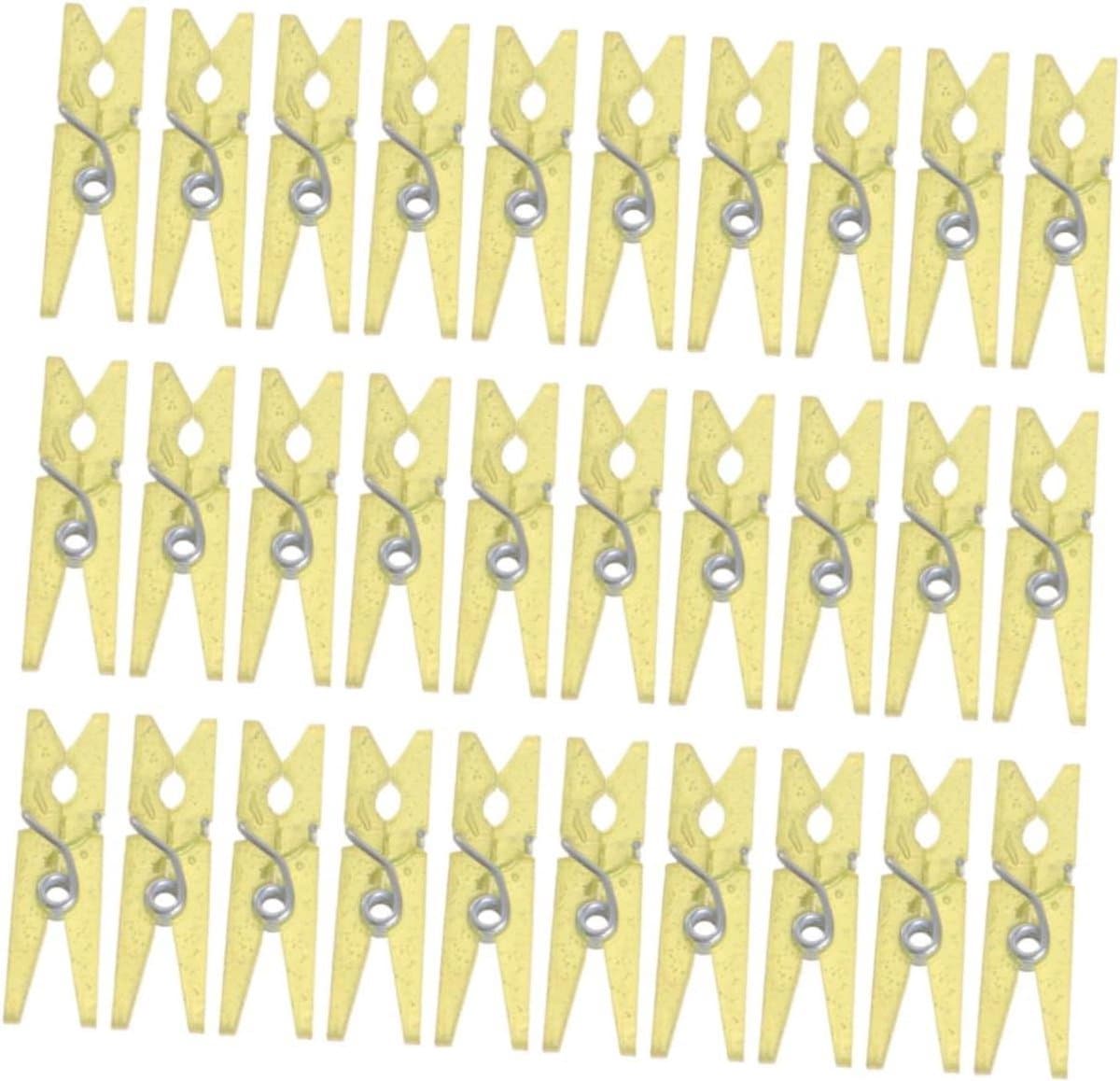 Mini Wasknijpers - Kleine Clips - Huisdecoratie Knutselen - Veerbelaste Klem - 100 Stuks - Geel — afbeelding 1
