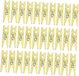 Mini Wasknijpers - Kleine Clips - Huisdecoratie Knutselen - Veerbelaste Klem - 100 Stuks - Geel — thumbnail 1