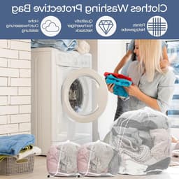 Set van 3 Waszakken van Gaas met Trekkoord voor Sokken, BH's en Kleding - Ideaal voor Wassen en Bescherming (30x40cm, 50x60cm) — thumbnail 4