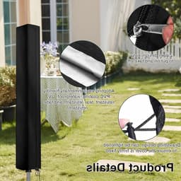 Beschermhoes voor droogmolen van 210D Oxford-stof, waterdicht, UV-bestendig, 160 × 15 × 15 cm met ritssluiting en trekkoord — thumbnail 5
