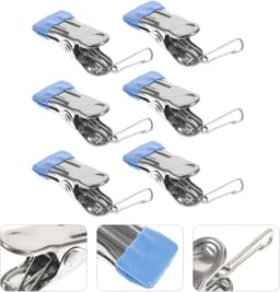 Roestvrijstalen Wasknijpers - Kledingclips - Kleding Ophangen - Heavy Duty - 6 Stuks - Blauw — thumbnail 5