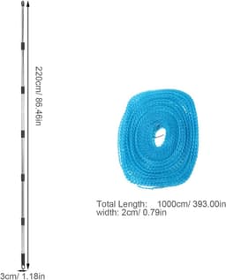 Drying Line - Clothesline Camping - Outdoor Drying - Heavy Duty Support - 10 Meter - Multicolor — thumbnail 5