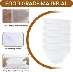 Dailygoods- Notenmelkzak 5 Stuks - Biologisch - Wasbaar - Fijnmazige Filterdoek - Herbruikbaar - Duurzaam Nylon — thumbnail 2
