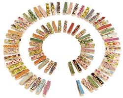 Dailygoods- Wasknijpers 50 Stuks - Mini Houten Wasknijpers - Gekleurde Wasknijpers - Kleine Wasknijpers - Voor Knutselen - 3,5 cm Grootte - Houten Clips