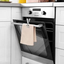 6-pack Keukendoekclips – Robuuste roestvrijstalen doekclips - ideaal voor in de keuken, aan ovenhandgrepen, handdoekrekken in de badkamer, vaatwassers en fornuizen - om te voorkomen dat handdoeken eraf vallen – Zilver — thumbnail 3