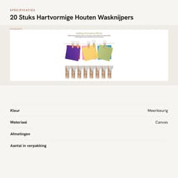 Dailygoods- Houten Wasknijpers Groot - 20 Stuks - Stevig - Mini Clips - Decoratie - Licht en Duurzaam - Afmetingen 3,80 x 2,00 x 1,80 cm — thumbnail 5