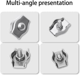 Dailygoods- Kabelklemmen Roestvrij Staal 304 - Zelfklevende Bevestigingsklemmen - Rigging Bevestigingselementen - Voor Waslijn/Banners - Duurzaam/Robuust - 8 x 15 mm - Bevestigingsklem — thumbnail 3