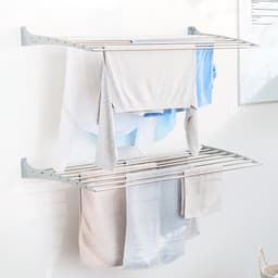 2x Foxydry Fold 60 DOWN - white - wasdroogrek wandmontage clicksysteem - neerwaartse sluiting - 60 x 50 x 10 cm — thumbnail 5
